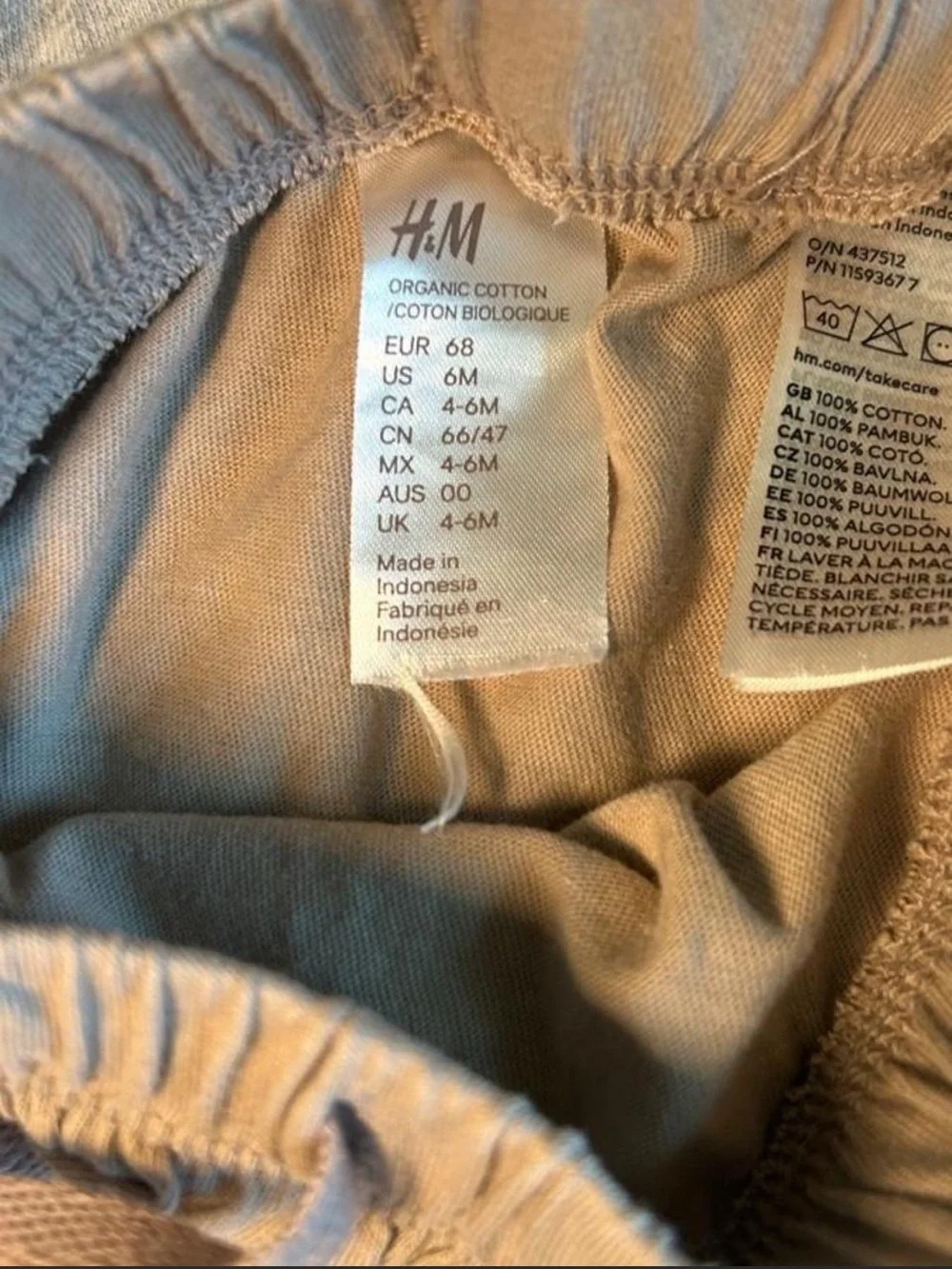 H&M Gray & Taupe Baby Bundle 6-9 Mos 4 Pcs